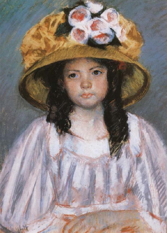 Mary Cassatt Fillette au Grand Chapeau